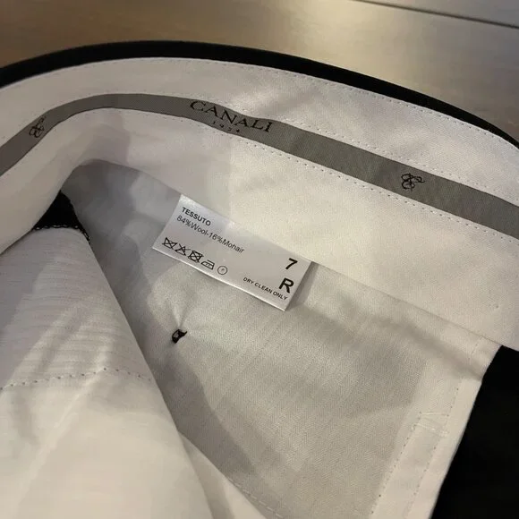 NWOT Canali Men's Tessuto Trousers in Black size 38